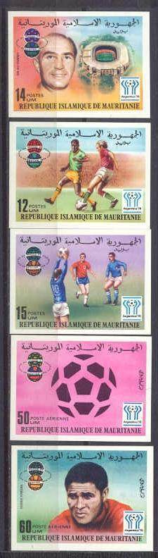 Mauritania 375-77/C182-83 MNH VF imperf.Football-78