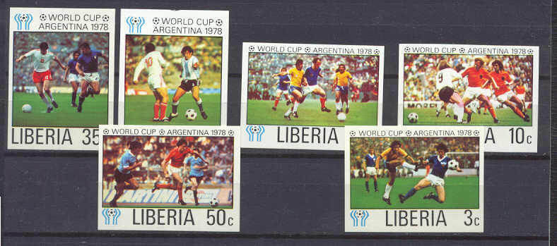 Liberia 807-12 MNH VF imperf.Football-78