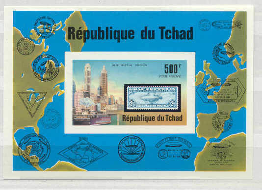 Chad C210 MNH VF imperf.s/s Zeppelin