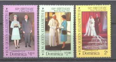 Dominica 950-52 MNH Elizabeth/Pope SCV4