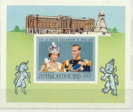 Chad 329 MNH VF imperf.s/s Queen Elizabeth