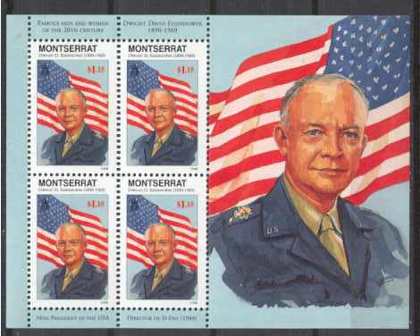 Montserrat 937 MNH m/s Personalites/USA flag/ Eisenhove