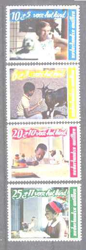 Netherlands Antilles B89-92 MNH Children/Dogs/Bird/ Cat
