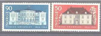 Norway 454-55 MNH Constitution/Buildings SCV2.50