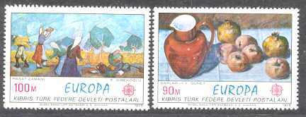 Turkey Cyprus 26-27 MNH Europa CEPT-75/Painting SCV5