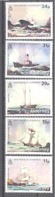 Alderney 32-36 MNH Ships SCV20
