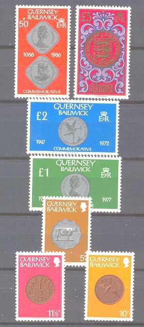Guernsey 198B-203A MNH Coins SCV22.50