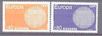 Andorra Fr. 196-97 MH Europa CEPT-70  SCV21