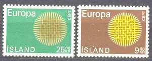 Iceland 420-21 MNH Europa CEPT-70  SCV6
