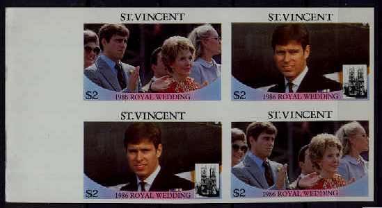 St.Vincent 959 MNH imperf.bl. of 4 Prince Andrew