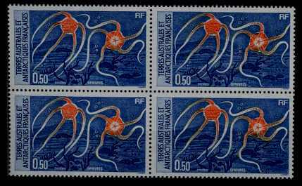 Fr.Antarctica 125 MNH bl.of 4 Marine life SCV2