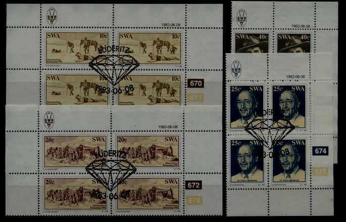 S.W.Africa 508-11 used bl.of 4 Diamond industry SCV7.60