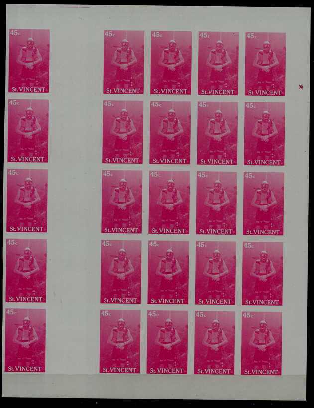 St.Vincent 1096 MNH Diving/proofs/bl.of 25(2)