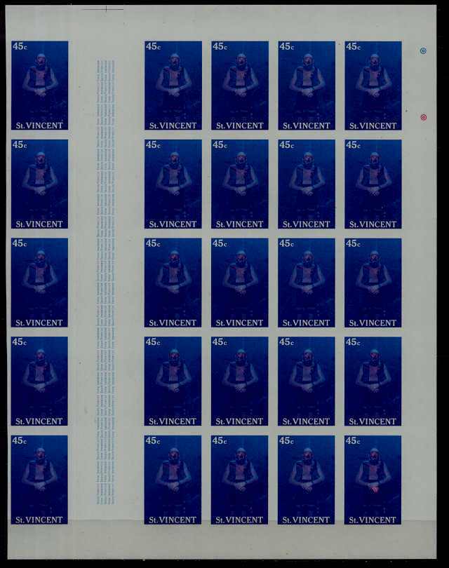 St.Vincent 1096 MNH Diving/proofs/bl.of 25(7)