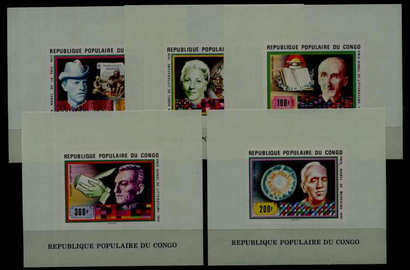 Congo 447-51 MNH s/s Nobel