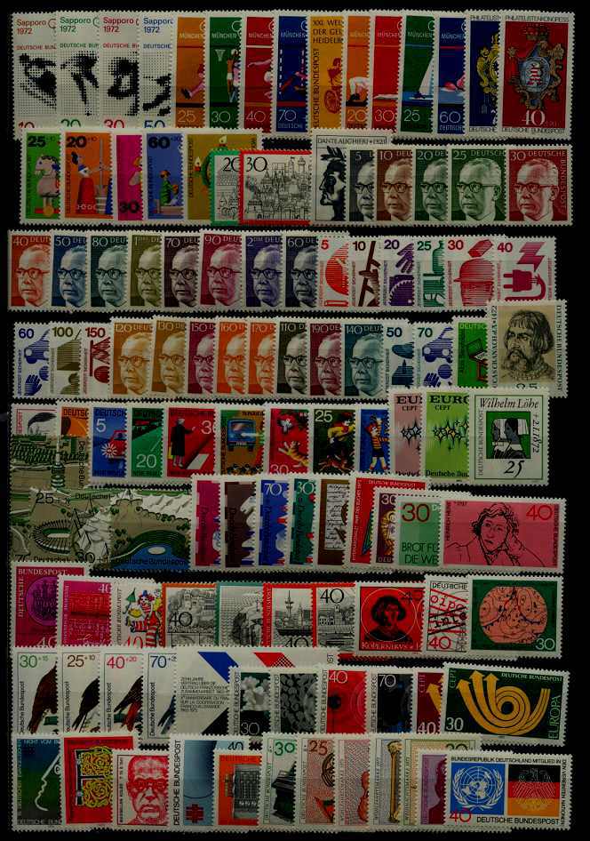 Germany 419 MNH values/1970-79