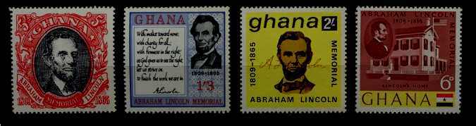 Ghana 236-39 MNH Personalities(Lincoln/ Kennedy) SCV1.1