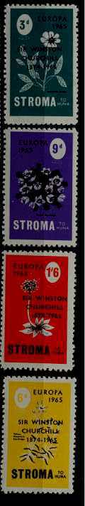 Stroma 4 MNH values Churchill/Europa/Flowers