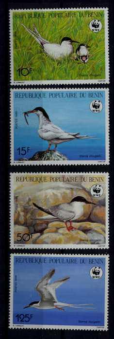 Benin 657-60 MNH WWF-89/Birds SCV12.50