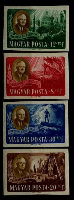 Hungary B198A-98D MNH imperf.Roosevelt SCV225