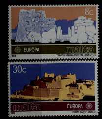 Malta 627-28 MNH Europa CEPT-83/Temples SCV2