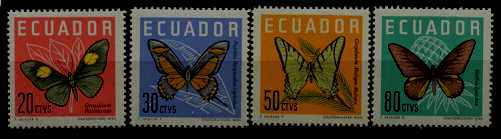 Ecuador 680-83 MNH Butterflies SCV6