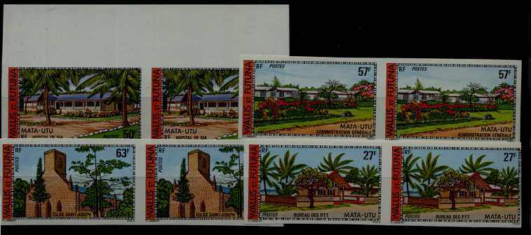 Wallis Futuna 200-03 MNH imperf.pairs Buildings