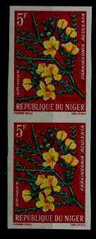 Niger 129 MNH imperf.pair Flowers