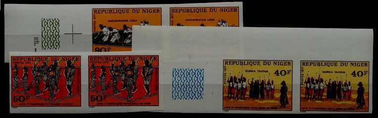 Niger 399-401 MNH imperf.pairs Popular arts/Traditions