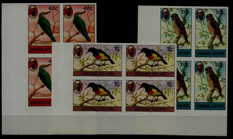Sierra Leone 464/470/472 MNH imperf.bl. of 4 Birds