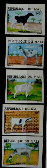Mali 433-37 MNH imperf. Animals/Cattle