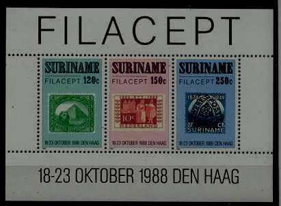 Suriname 825 MNH s/s Stamp on stamp SCV10