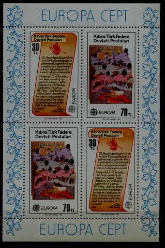 Turkey Cyprus 114 MNH s/s Europa CEPT-82 SCV5