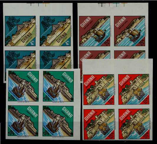Ghana 901-04 MNH imperf.bl.of 4 Castles