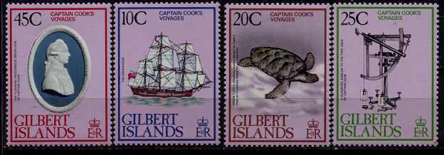 Gilbert isl. 321-24 MNH J.Cook/Ships/Turtles SCV1.50
