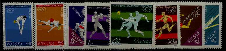 Poland 1257-64 MNH Olympic-64 SCV3.85