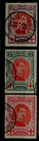 Belgium B31-33 used Red cross SCV23