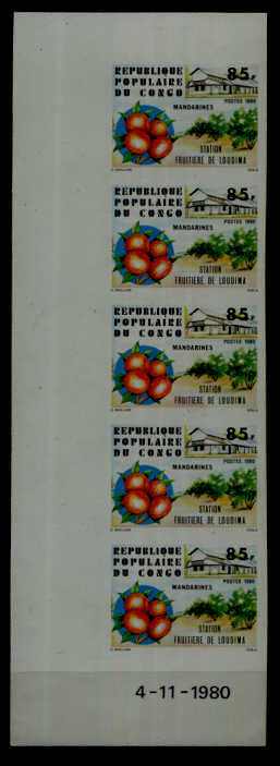 Congo 571 MNH imperf. Fruits/Mandarins/5x