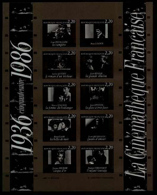 France 2021 MNH imperf. s/s Cinema