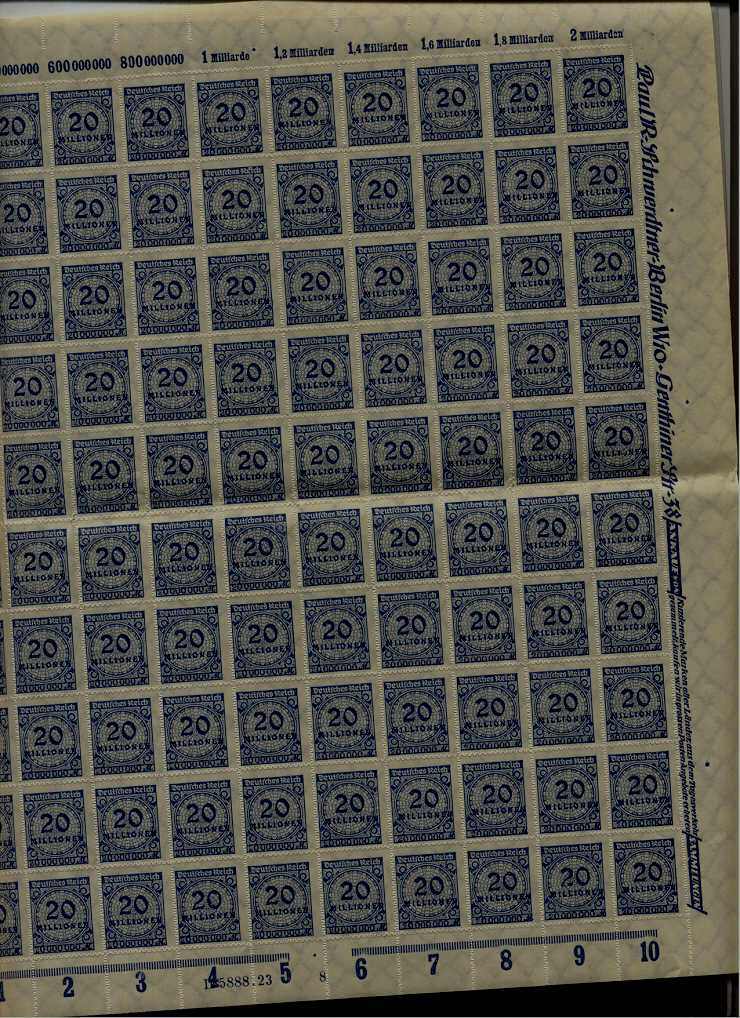 Germany(Reich) 302 MNH cpl.sheet of 100/folded SCV135+