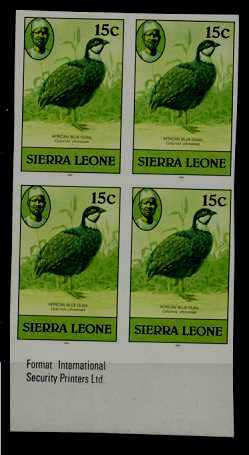 Sierra Leone 469 MNH bl.of 4 Birds/color proof