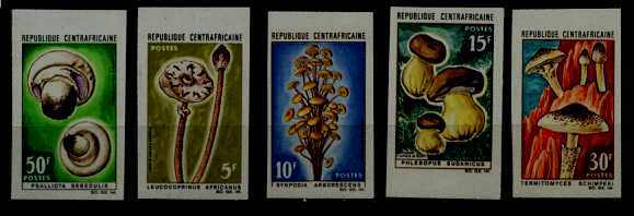 Central Africa 81-85 MNH imperf. Mushrooms