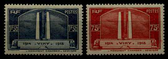 France 311-12 MH Canadian memorial SCV25.50