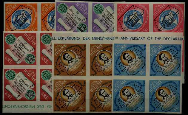 Burundi 62-67 MNH imperf.bl. of 4 Unesco/Lincoln SCV24