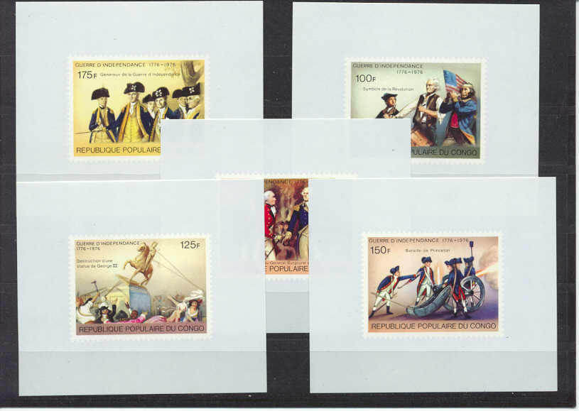 Congo 390-94/ 5 MNH VF s/s US Bicentennial/Uniforms