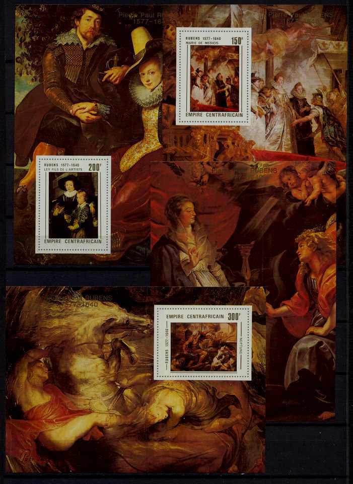 Central Africa 318-21 MNH s/s Painting/Rubens