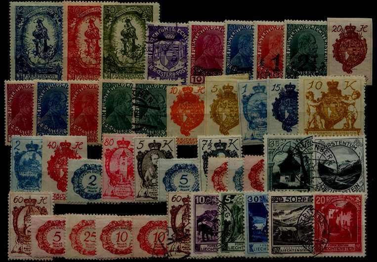 Liechtenstein 42 mint/used values pre-1931 SCV100+