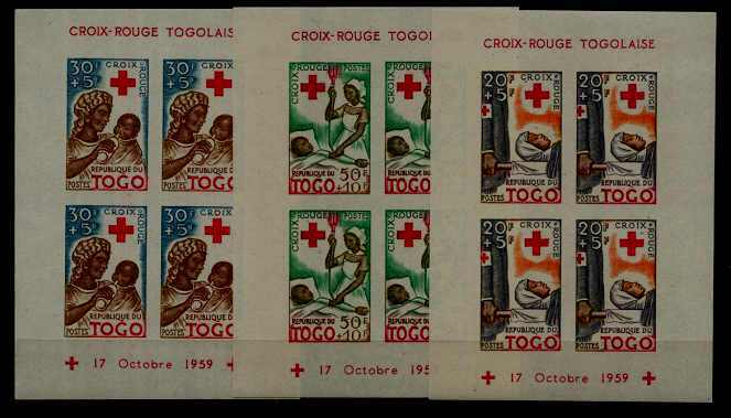 Togo B12a-14a MNH imperf. s/s Red cross SCV15