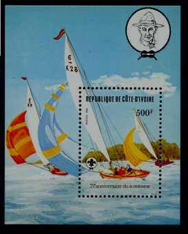Ivory Coast 635 MNH s/s Scouts SCV7