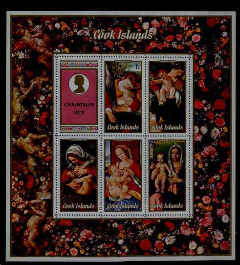 Cookl isl. 334a MNH s/s Painting/Christmas-72 SCV4.50